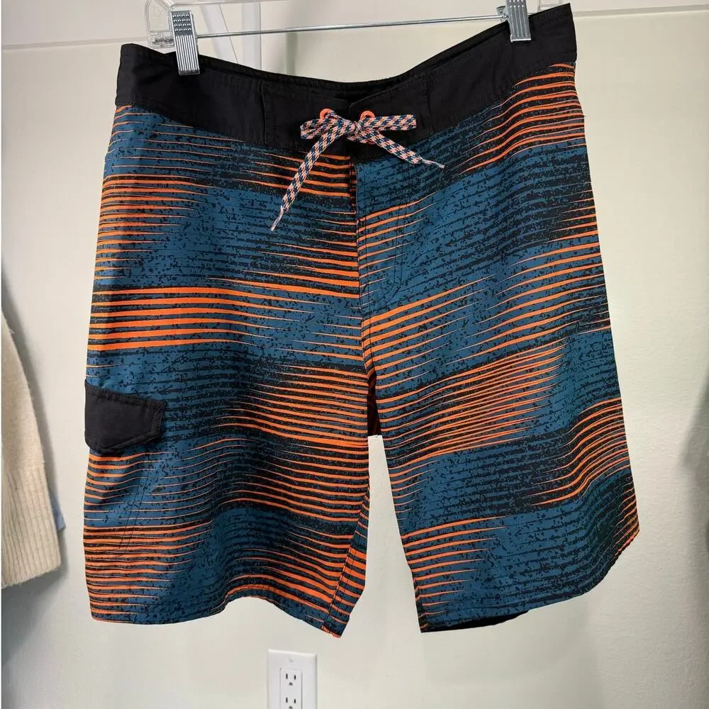 Nike Board Shorts Mens‎ 32 Medium (32) Swim Trunks Hook & Loop Side Pocket